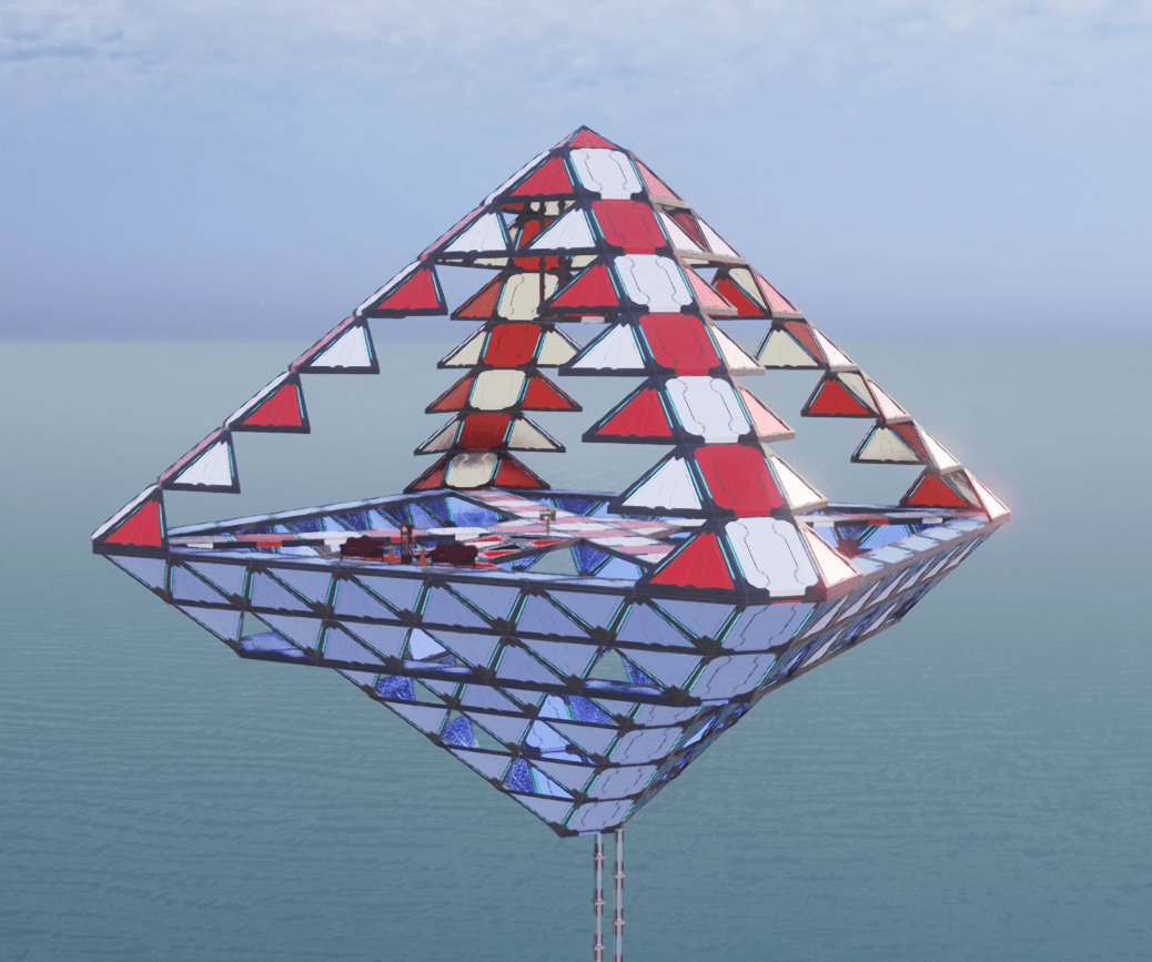 鯨魚伺服器玩家建築：浮空水晶八面體